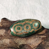 Green Chalcedony Beads Tibetan Amulet 6 Eye Totem Agate Dzi Beads