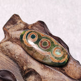 Green Chalcedony Beads Tibetan Amulet 6 Eye Totem Agate Dzi Beads