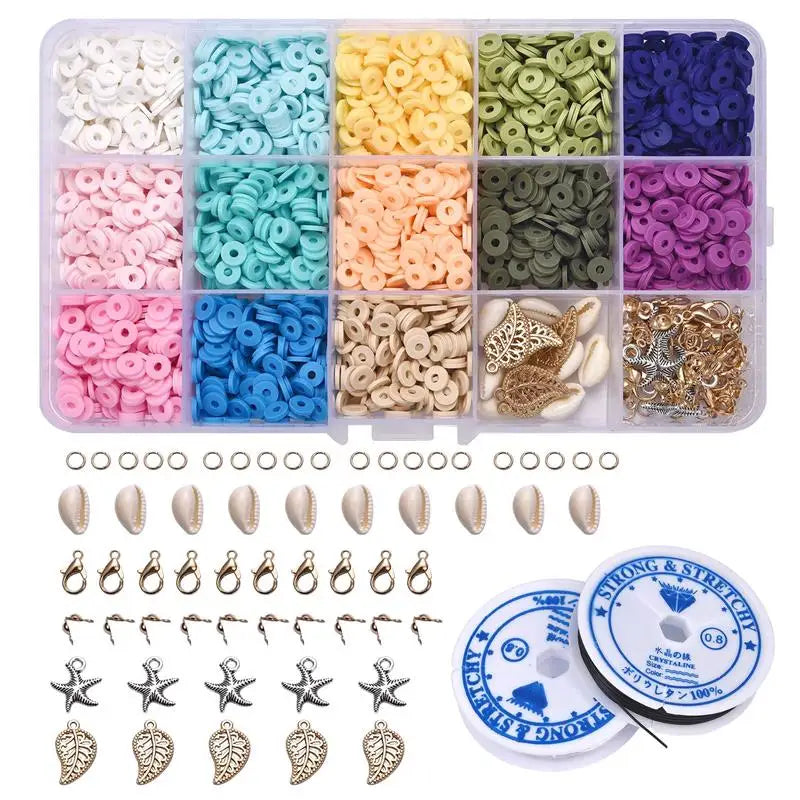Polymer Clay Spacer Beads Kit for Jewelry Making DIY Bracelets Earrings