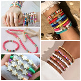 DIY Jewelry Making Kit Polymer Clay Beads Letters Acrylic Shell Pearl Charms