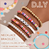 DIY Jewelry Making Kit Polymer Clay Beads Letters Acrylic Shell Pearl Charms