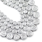 Silver Hematite Stone Rose Flower Spacer Beads 6/8/10MM