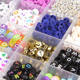 Acrylic English Letters Beads Box Kit with Tools for DIY Bracelet Making