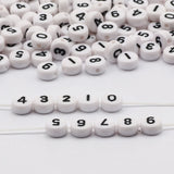 4x7mm Digital Number Acrylic Beads DIY Jewelry Making Supplies