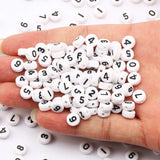 4x7mm Digital Number Acrylic Beads DIY Jewelry Making Supplies