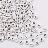 4x7mm Digital Number Acrylic Beads DIY Jewelry Making Supplies