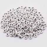 4x7mm Digital Number Acrylic Beads DIY Jewelry Making Supplies