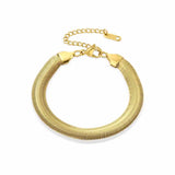 Flat Snake Bone Chain Bracelet Titanium Steel Does Not Fade Metal Texture