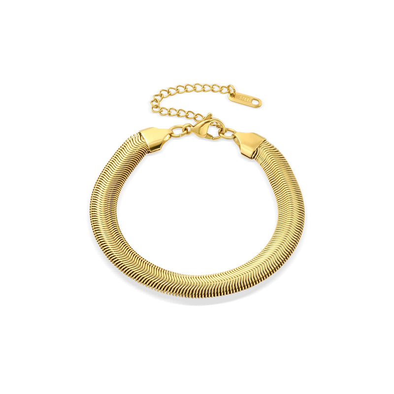 Flat Snake Bone Chain Bracelet Titanium Steel Does Not Fade Metal Texture