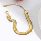 Flat Snake Bone Chain Bracelet Titanium Steel Does Not Fade Metal Texture