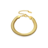 Flat Snake Bone Chain Bracelet Titanium Steel Does Not Fade Metal Texture