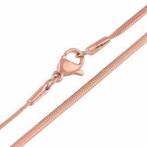 Stainless Steel Snake Chain Necklace Rose Plated Choker