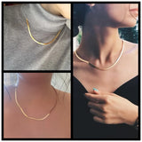 Stainless Steel Blade Chain Choker Necklace for Women Men
