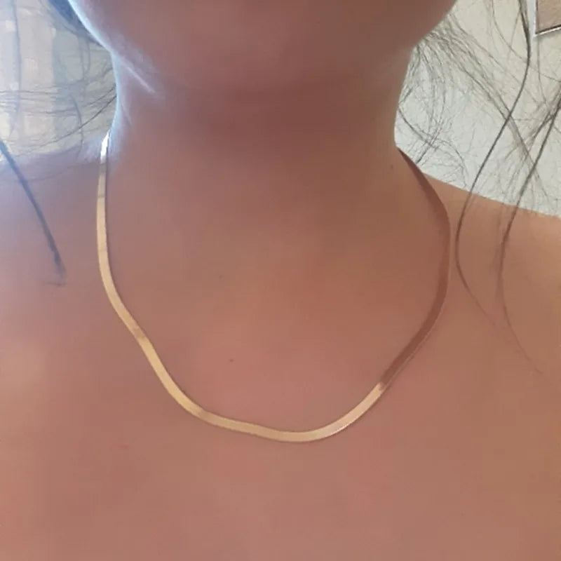 Stainless Steel Blade Chain Choker Necklace for Women Men