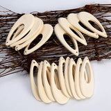 Teardrop Shape 62x27mm Wooden Pendants for DIY Jewelry Making