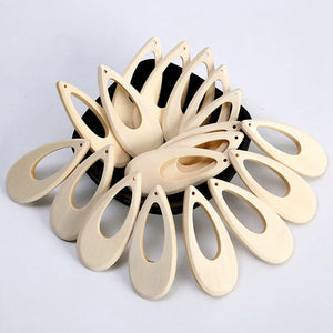 Teardrop Shape 62x27mm Wooden Pendants for DIY Jewelry Making