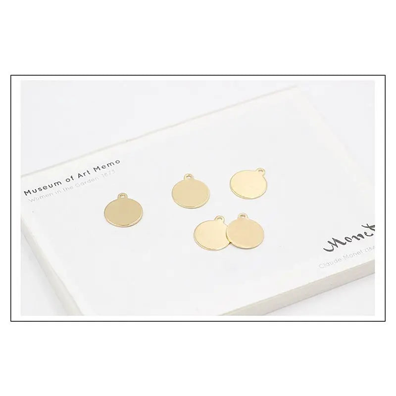Copper Disc Earring Pendant DIY Jewelry Accessories 12pcs