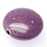 Porcelain Beads 13.5x28mm Lt Purple Flat Round Ceramic Beads