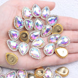 Flatback Claw Rhinestones 10x14mm 200pcs Sew On Tear Crystals for Clothes