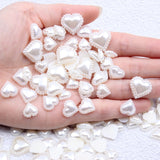 Heart Shape Flatback Half Pearls 10mm 12mm 16mm Ivory Resin Pearls