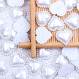 Heart Shape Flatback Half Pearls 10mm 12mm 16mm Ivory Resin Pearls