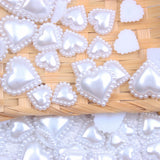 Heart Shape Flatback Half Pearls 10mm 12mm 16mm Ivory Resin Pearls