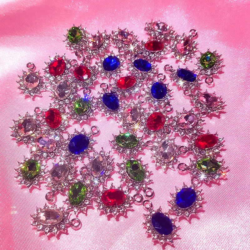 10Pcs DIY Multicolor Rhinestones for Earrings Necklaces