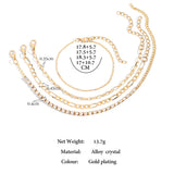 4Pcs Rhinestone Tennis Chain Bracelets for Women