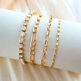 4Pcs Rhinestone Tennis Chain Bracelets for Women