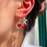 Boho Butterfly Earrings Set Crystal Drop Heart Jewelry
