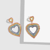 Boho Charm Crystal Dangle Earrings Geometric Fringed Drop Earring
