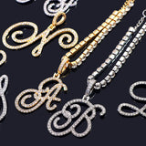 Cursive Z Initial Anklets for Women Crystal Tennis Chain
