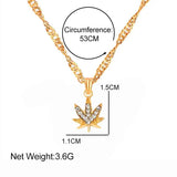 Maple Leaf Crystal Pendant Necklace for Women Wedding Jewelry Gift