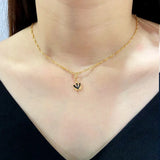 Maple Leaf Crystal Pendant Necklace for Women Wedding Jewelry Gift