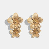 Geometric Long Stud Earrings Flower Punk Statement Earrings