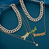 Multilayer Crystal Butterfly Pendant Necklace