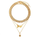 Multilayer Crystal Butterfly Pendant Necklace