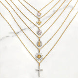 Angel Pendant Necklace Cross Crystal Choker Jewelry
