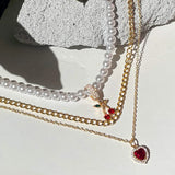 Pink Heart Crystal Pendant Necklace Star Portrait Twisted Chain Jewelry