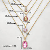 Pink Heart Crystal Pendant Necklace Star Portrait Twisted Chain Jewelry