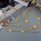 Crystal Butterfly Anklet Bling Tennis Chain Boho Foot Jewelry