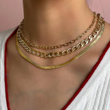 Multi-layer Snake Chain Choker Necklace Punk Jewelry