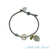 Green Jade and Crystal Grape Couple Bracelet