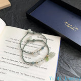 Natural Jade and Crystal Grape Couple Bracelet
