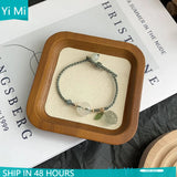 Natural Jade and Crystal Grape Couple Bracelet