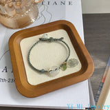 Natural Jade and Crystal Grape Couple Bracelet