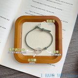 Green Jade and Crystal Grape Couple Bracelet