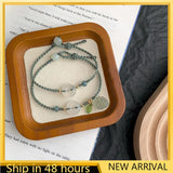 Green Jade and Crystal Grape Couple Bracelet