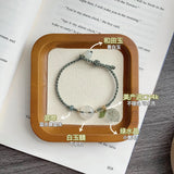Natural Jade and Crystal Grape Couple Bracelet
