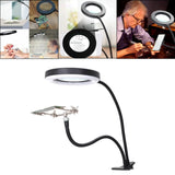 Flexible Magnifier Clip Lamp 10x Magnification Desk Lamp
